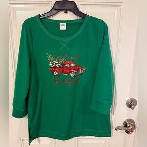 Green Christmas Truck Women’s Shirt